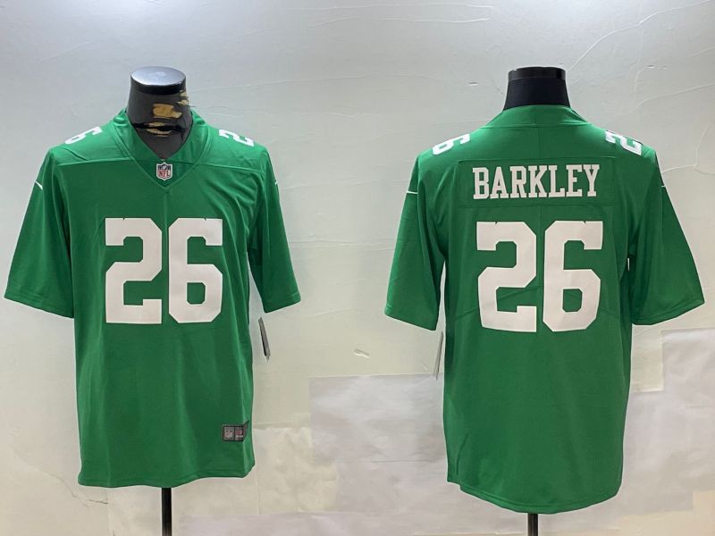 Men Philadelphia Eagles #26 Barkley Green Second generation 2024 Nike Limited NFL Jersey style 5